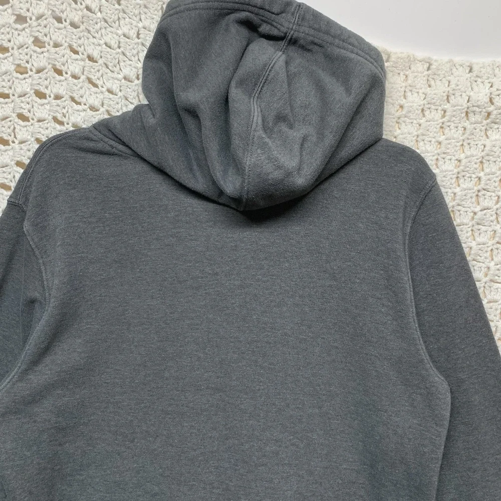 The North Face Hoodie Sweatshirt Mens Size M Gray Graphic Fleece Pullover Casual